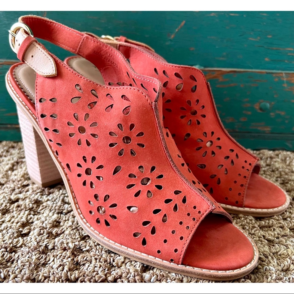 Anthropologie Lucia Red Leather Shooties 9